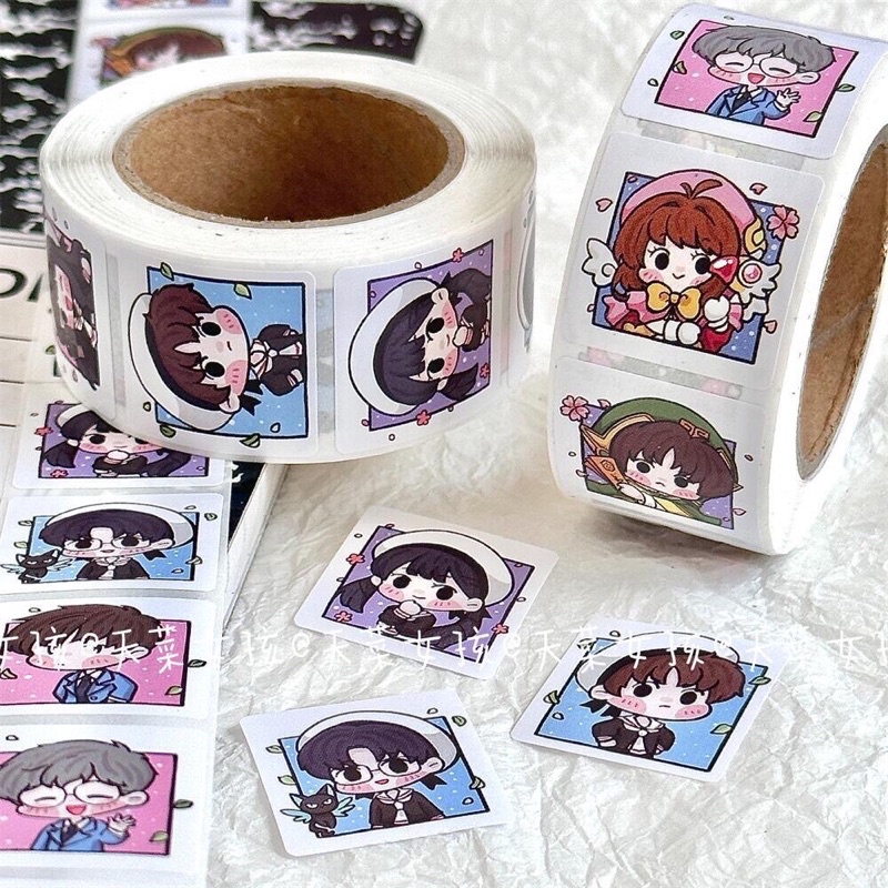 Sticker cuộn 500 hình dán One Piece /Naruto /Sanrio /Pokemon /Conan/Sakura card captor