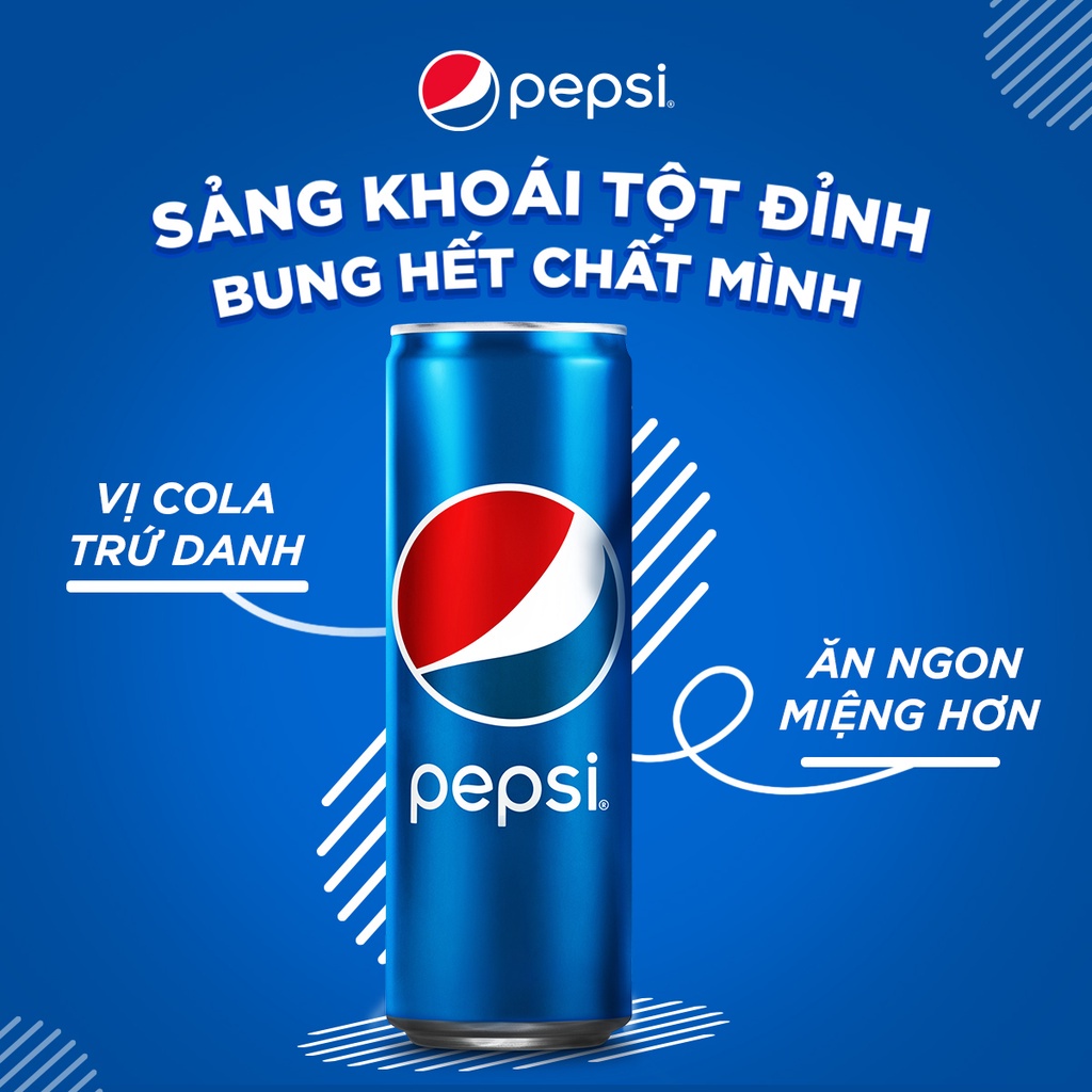 Thùng 24 Lon Nước Uống Có Gaz Pepsi Mix 3 vị (320ml/Lon) HSD 20/07/2023