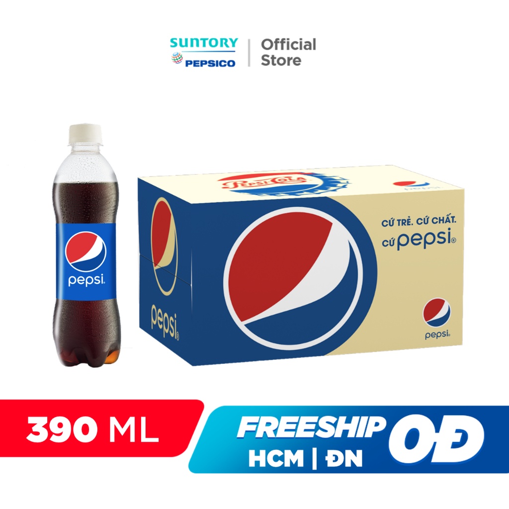 Thùng 24 Chai Nước Ngọt Có Gaz Pepsi