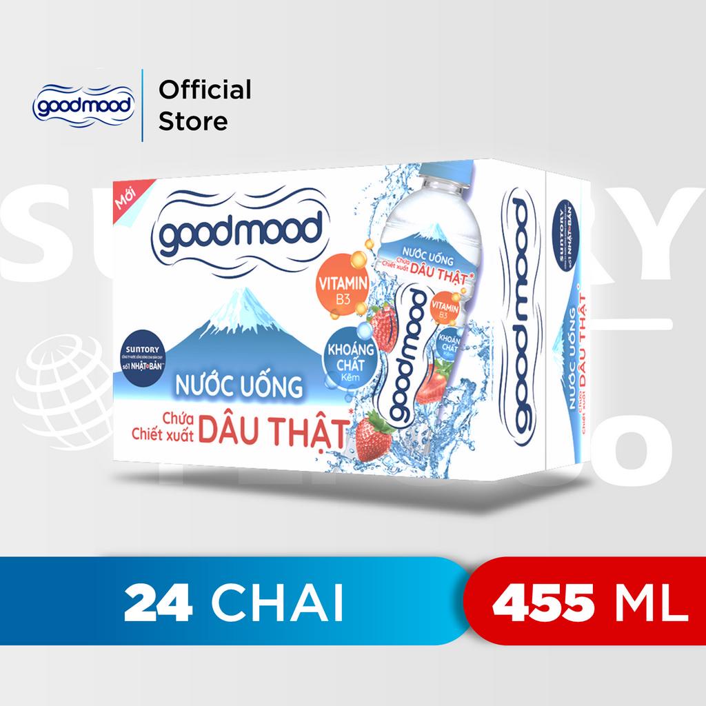 Thùng 24 Chai Nước Uống Vị Dâu Goodmood