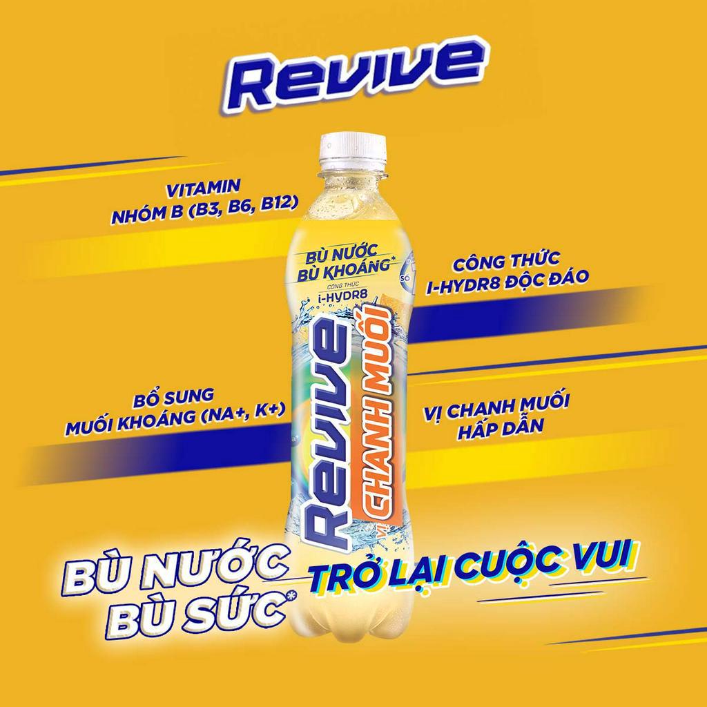 [HỎA TỐC] Thùng 24 Chai Nước Giải Khát Revive Chanh Muối (390ml/chai)