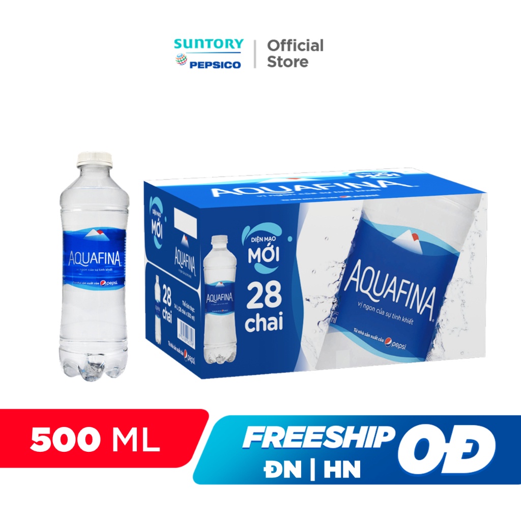 [HỎA TỐC] Thùng 28 Chai Nước tinh khiết Aquafina (500ml/chai)
