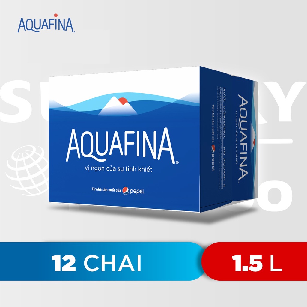 [HỎA TỐC]Thùng 12 Chai Nước tinh khiết Aquafina (1.5L/chai)