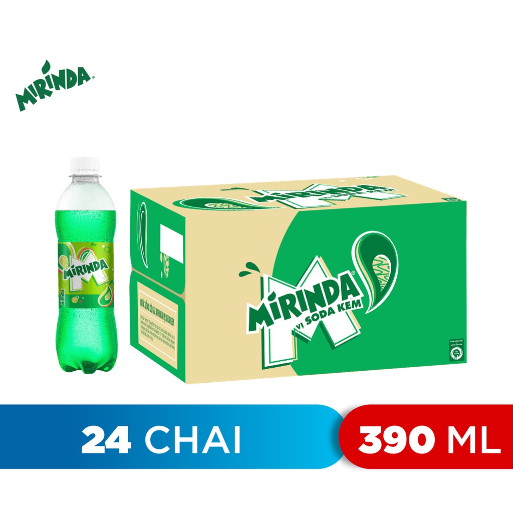 [CHỉ 25.12][Deal Sốc Kèm Nón]Thùng 24 Chai Nước Ngọt Có Gaz Mirinda Soda Kem (390ml/chai)