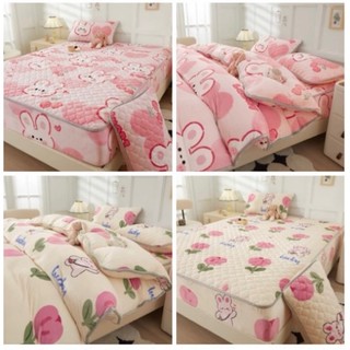Bộ chăn ga gối nỉ nhung tuyết 4 món