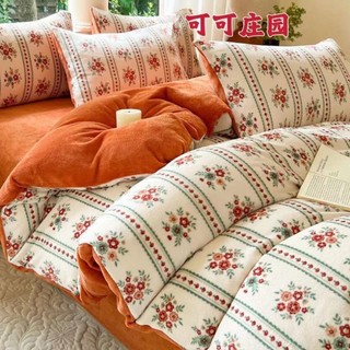 Bộ chăn ga gối nỉ nhung tuyết sữa mềm mịn, bộ chăn ga gối nỉ nhung cao cấp giữ ấm mùa đông