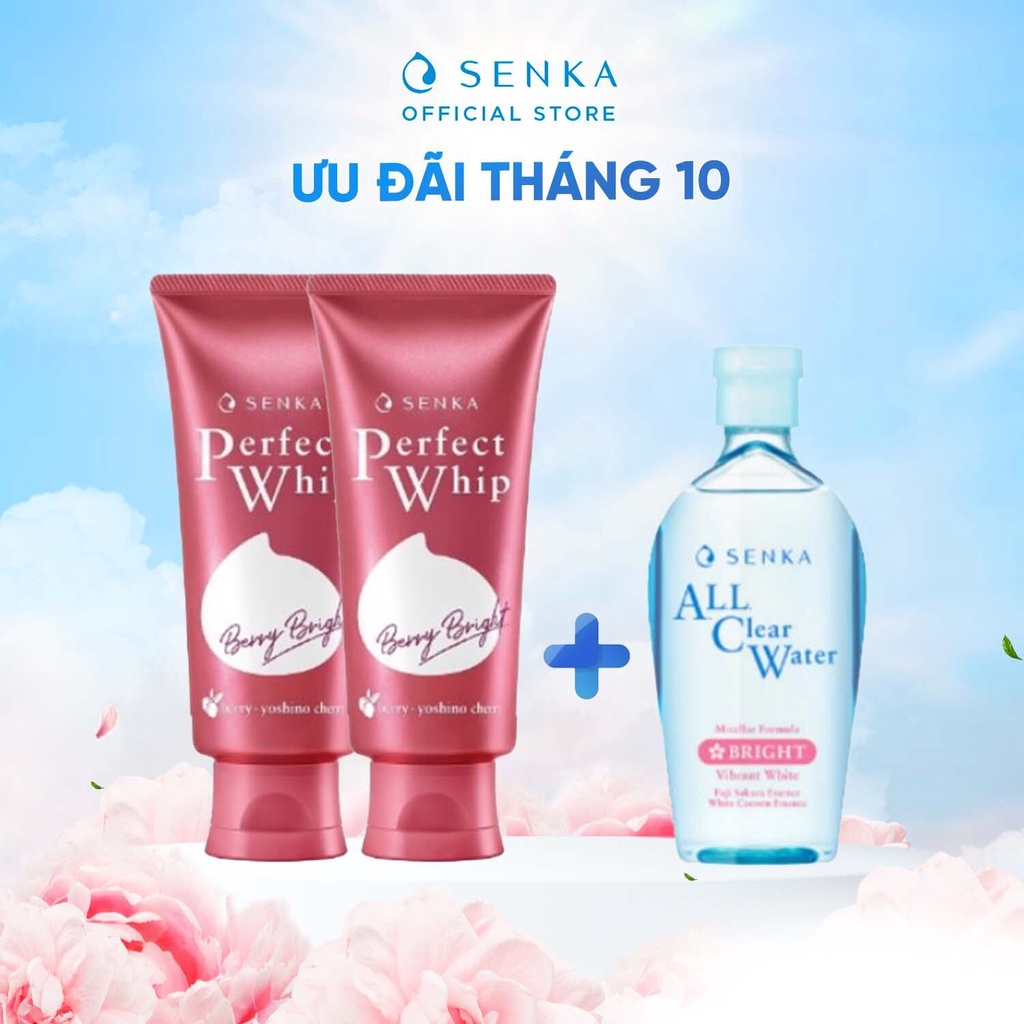 Combo ba làm sạch và dưỡng da sáng hồng sữa rửa mặt berry x 2 + Tẩy trang white 230ml