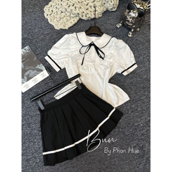 Set áo + chân váy học sinh 💯HÀNG THIẾT KẾ TẾT 2024 💖