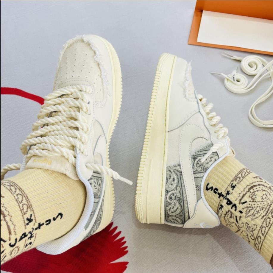 Giày Nike_Air Force 1 Thổ Cẩm Dây Thừng, Giày AF1 Custom Travis Bigbag Bản Cao Cấp.GIÀY mãu hot theo năm tháng