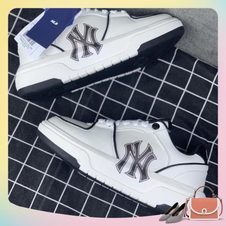 Giày thể thao Giay MLB chunky đen trắng mới đế dày nâng chiều cao full bill box