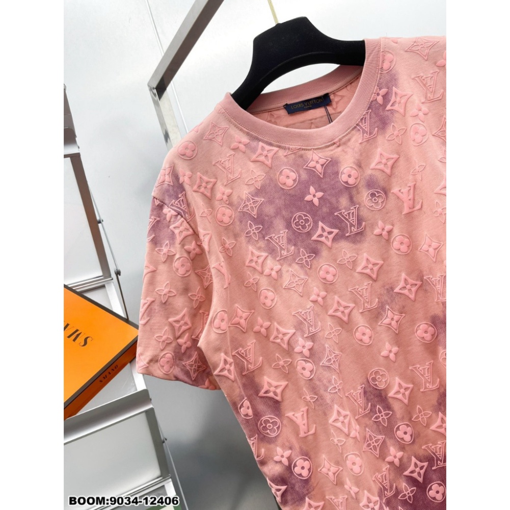 Áo Phông LV Phối Màu Loang Hoạ Tiết Siêu Đẹp - Áo Thun LV Nam Dập Logo Nổi SPF