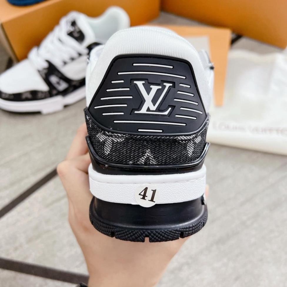 Giày Lv Louis Vuitton Trainer Black White, Giày Thể Thao Lv Đen Trắng Nam Nữ Hot Trend 2023