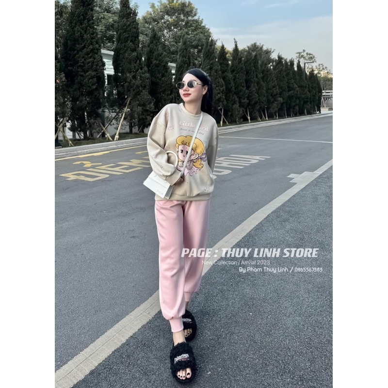 Bộ nữ hình cô gái nỉ bông tàu 2 da màu nâu be new