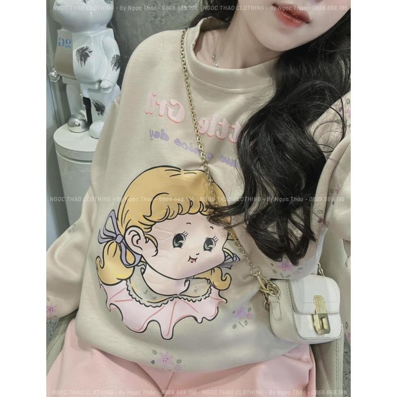 Bộ nữ hình cô gái nỉ bông tàu 2 da màu nâu be new