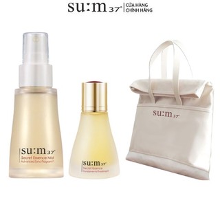 Combo Xịt khoáng Su:m37 Secret Essence Mist, Nước thần cải thiện Secret Essence và Túi vải Su:m37