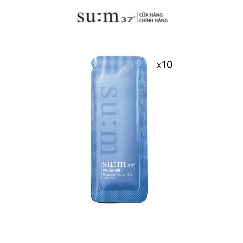 [HB Gift] Combo 10 Kem dưỡng Su:m37 Waterfull Water Gel Cream 1ml/gói
