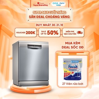 Máy Rửa Bát Độc Lập Bosch SMS6ECI03E Series 6 - Làm Sạch 13 Bộ Chén Bát, Xoong Nồi, Sấy Khố Siêu Sạch