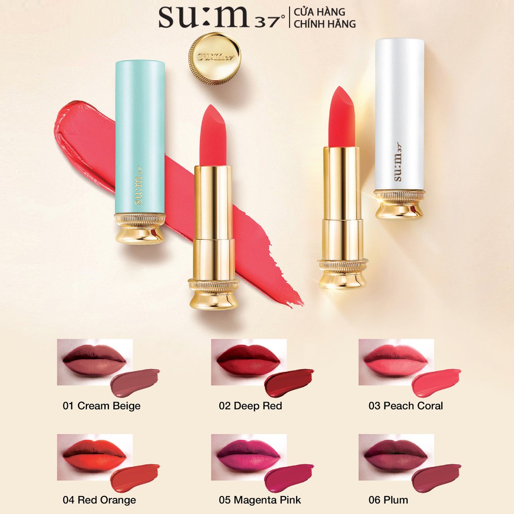 [HB Gift] Son nhung lì dưỡng ẩm hoàng kim Su:m37 Losec Summa Velvet Lipstick 3.6g