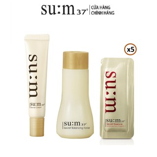 Combo Nước cân bằng ẩm cải thiện nếp nhăn,Nước thần cải thiện 5 vấn đề da & Kem dưỡng cân bằng nội môi Su:m37