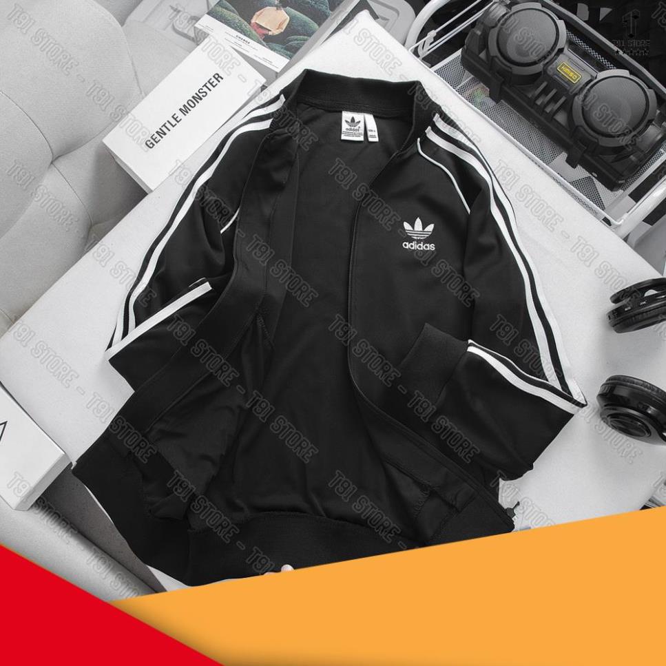 Áo Khoác Adidas Thể Thao Chất Thun Dày Dặn Chống Gió - Áo Bomber Nam Nữ 3 Sọc Hình Thêu Cao Cấp