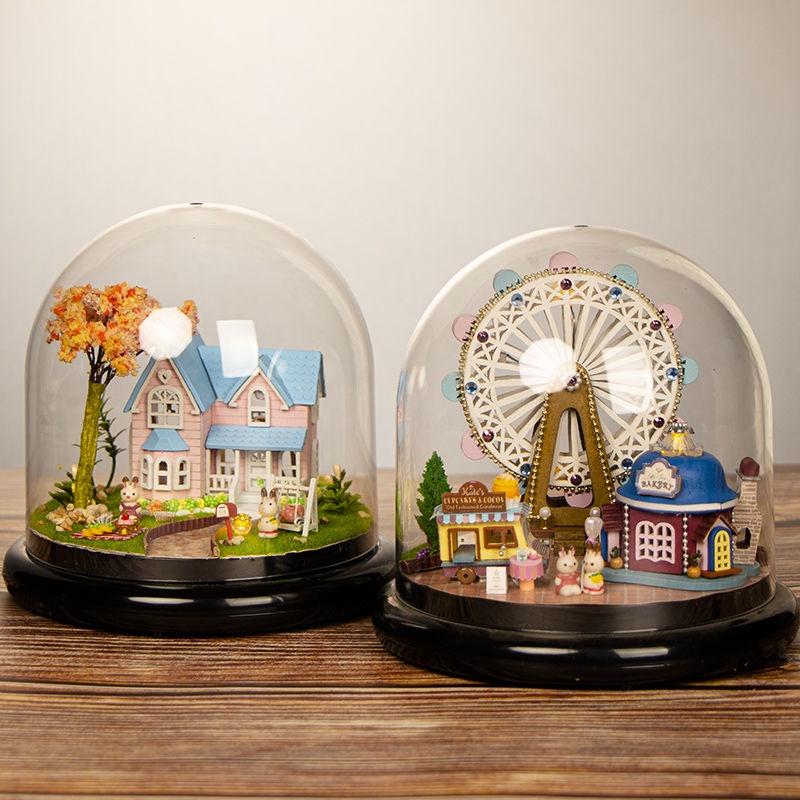 Hộp Nhạc Lắp Ráp Mô Hình Ngôi Nhà 3d mini Có Đèn Ngủ Làm Thủ Công Dùng Làm Quà Tặng Sinh Nhật Cho Bé Gái