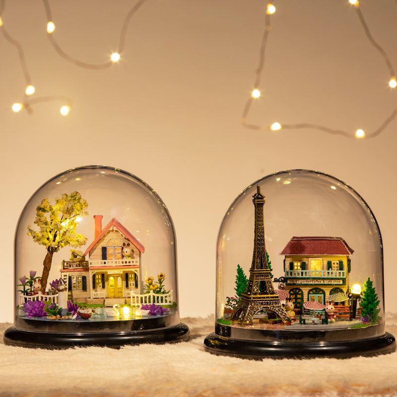 Hộp Nhạc Lắp Ráp Mô Hình Ngôi Nhà 3d mini Có Đèn Ngủ Làm Thủ Công Dùng Làm Quà Tặng Sinh Nhật Cho Bé Gái