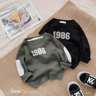 Áo nỉ tổ ong 1986 beemo fashion cho bé trai, chất cotton tổ ong mềm mại
