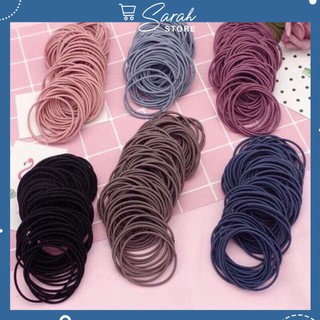 Sét 100 Chun Cột Tóc Túi Zip.