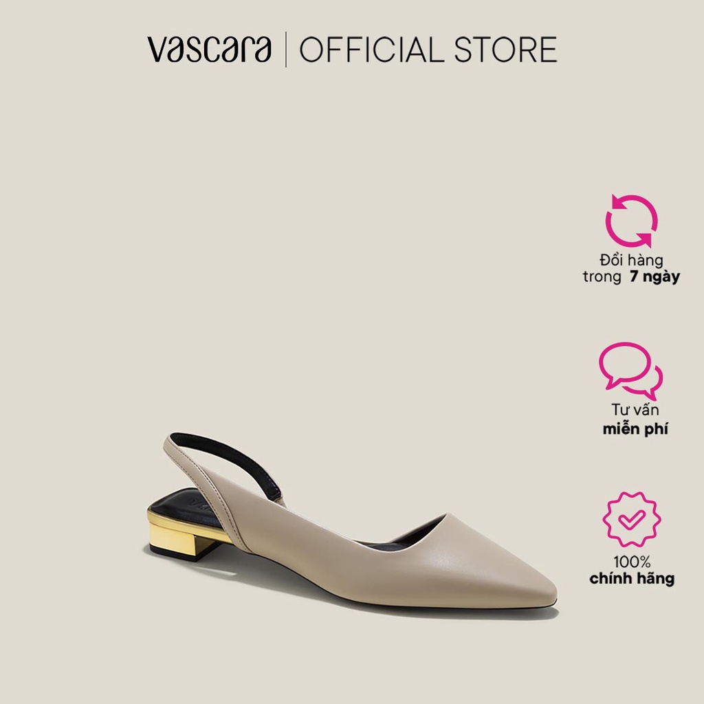 Vascara Giày Slingback Mũi Nhọn Phối Metallic - BMN 0598