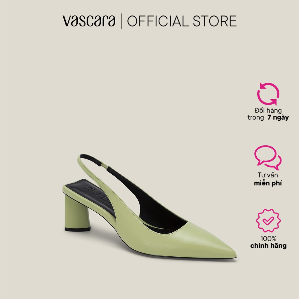 Vascara Giày Slingback Mũi Nhọn Gót Trụ - BMN 0587