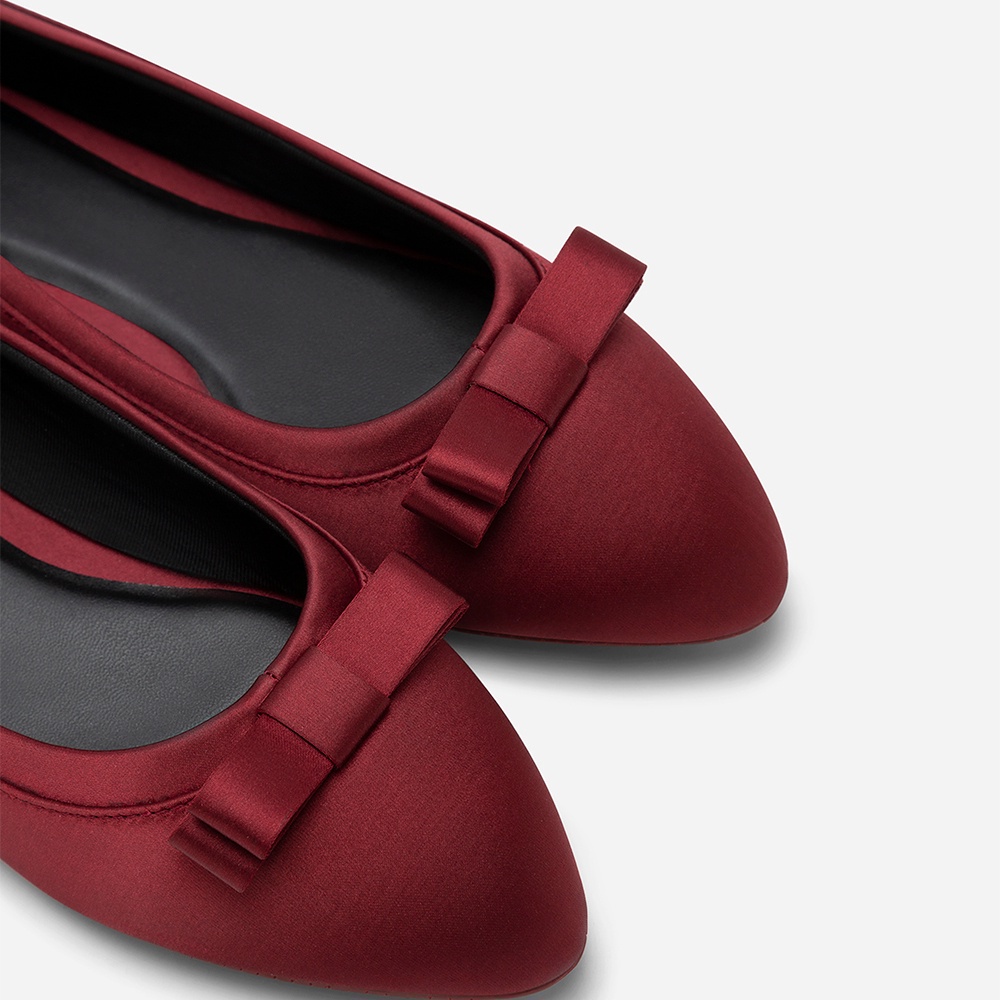 Vascara Giày Búp Bê Satin Nhấn Nơ Trang Trí - GBB 0428