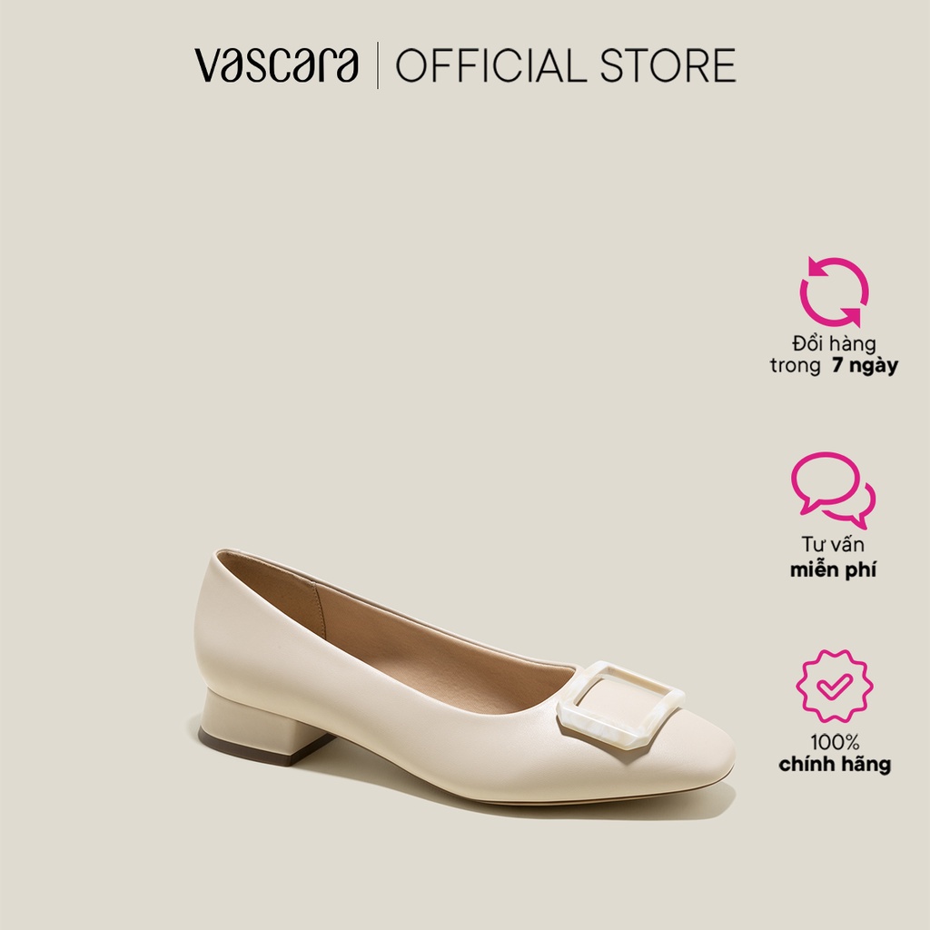 Vascara Giày Bít Mũi Vuông Phối Tortoiseshell Buckle - BMN 0588