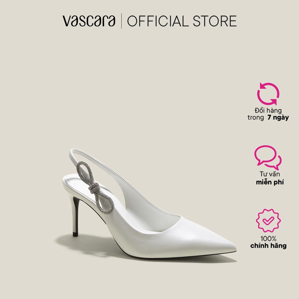 Vascara Giày Slingback Mũi Nhọn Nhấn Nơ - BMN 0596