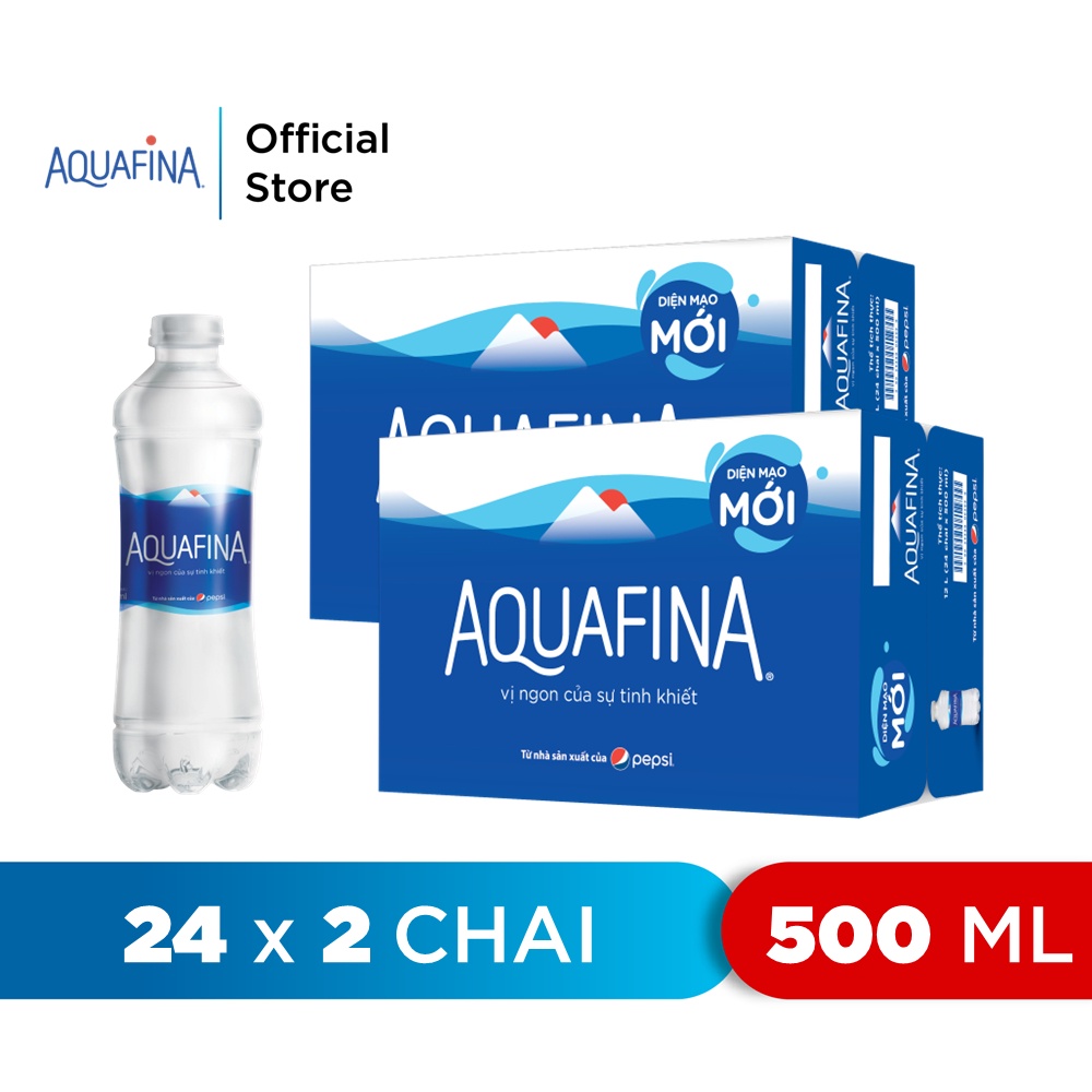 Combo 2 Thùng 24 Chai Nước tinh khiết Aquafina (500ml/chai)