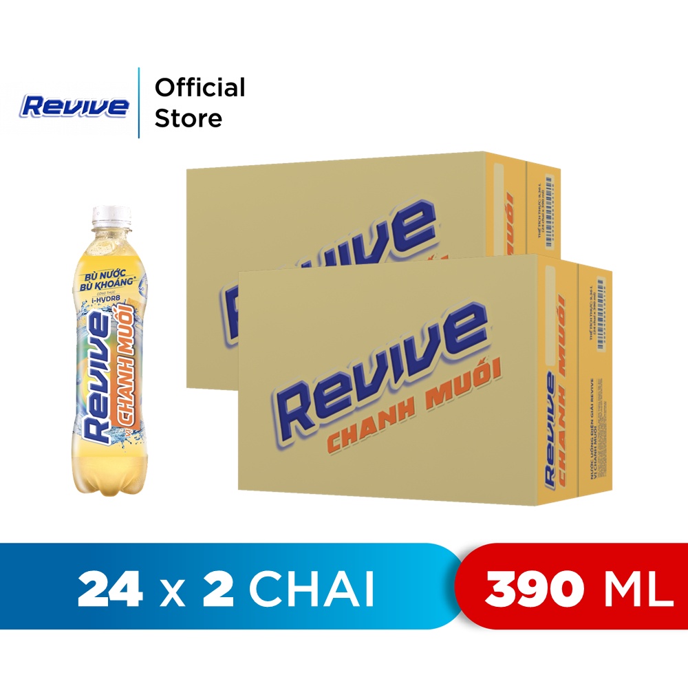 Combo 2 Thùng 24 Chai Nước Giải Khát Revive Chanh Muối (390ml/chai)