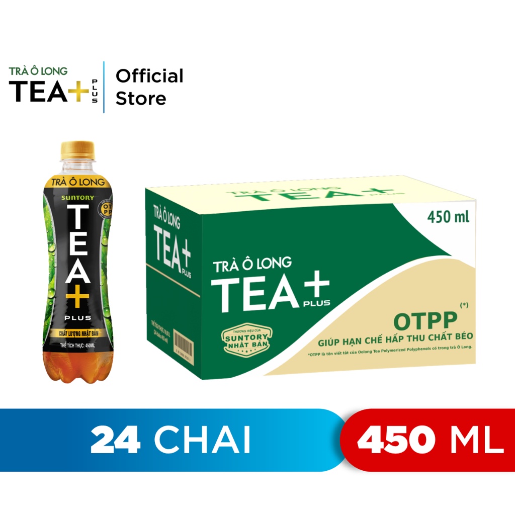 Thùng 24 Chai Trà Ô long Tea+ (450ml /chai)