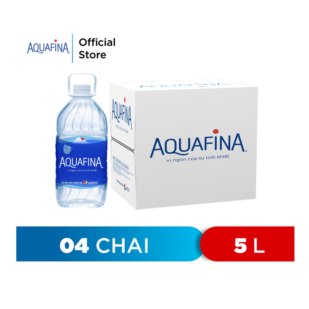Thùng 4 Chai Nước tinh khiết Aquafina (5L/chai)