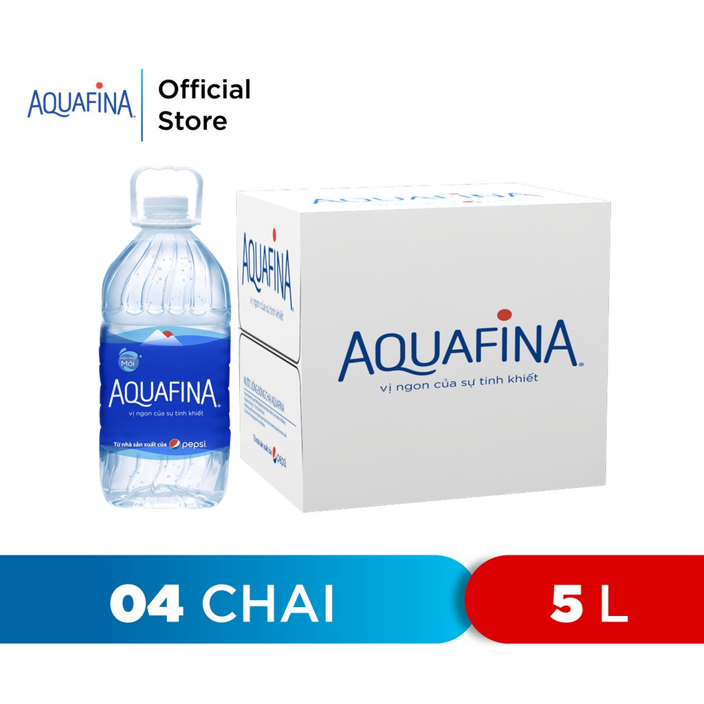 Thùng 4 Chai Nước tinh khiết Aquafina (5L/chai)