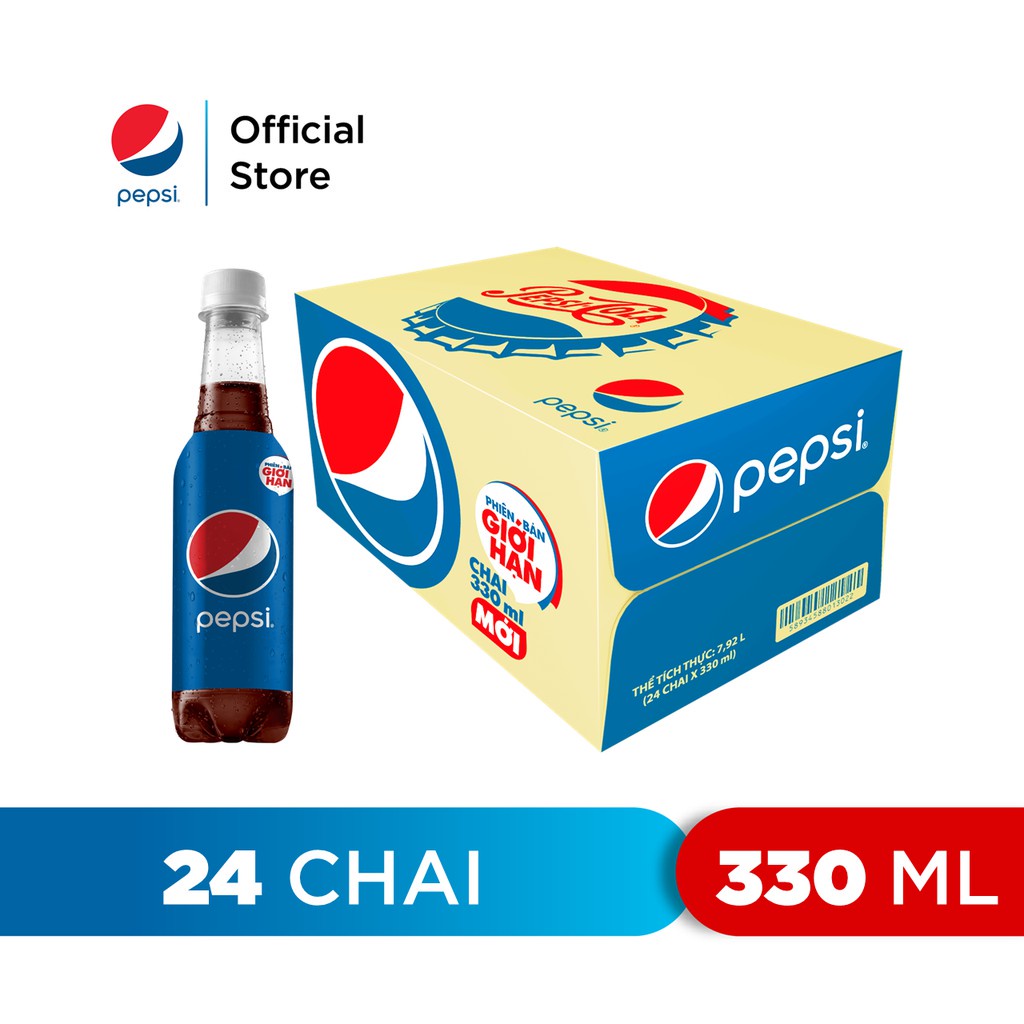 Thùng 24 Chai Nước Ngọt Có Gaz Pepsi