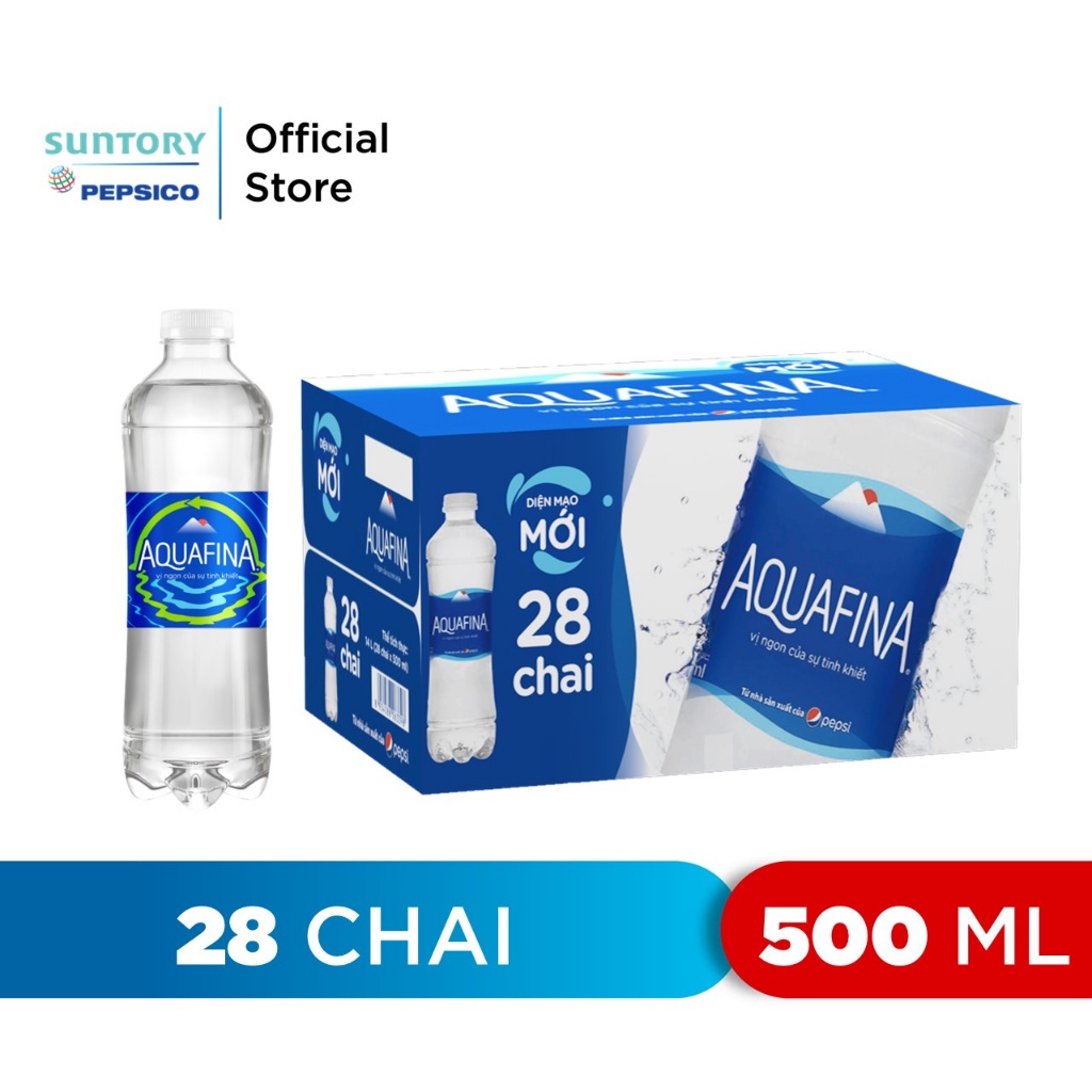 Thùng 28 Chai Nước tinh khiết Aquafina (500ml/chai)