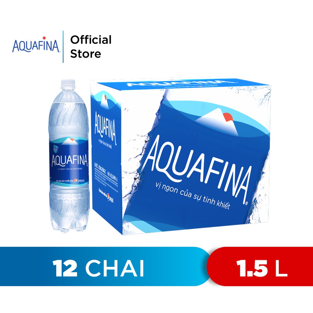 [HCM | HN]Thùng 12 Chai Nước tinh khiết Aquafina (1.5L/chai)