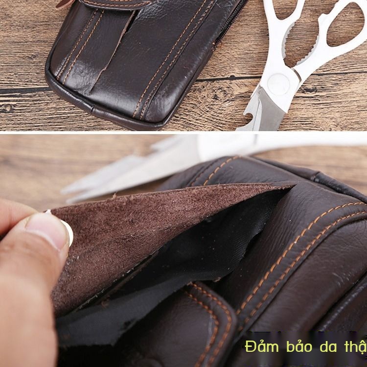 Túi Da Đeo Hông Đựng Điện Thoại 21.6cm 18.3cm Thời Trang Cho Nam