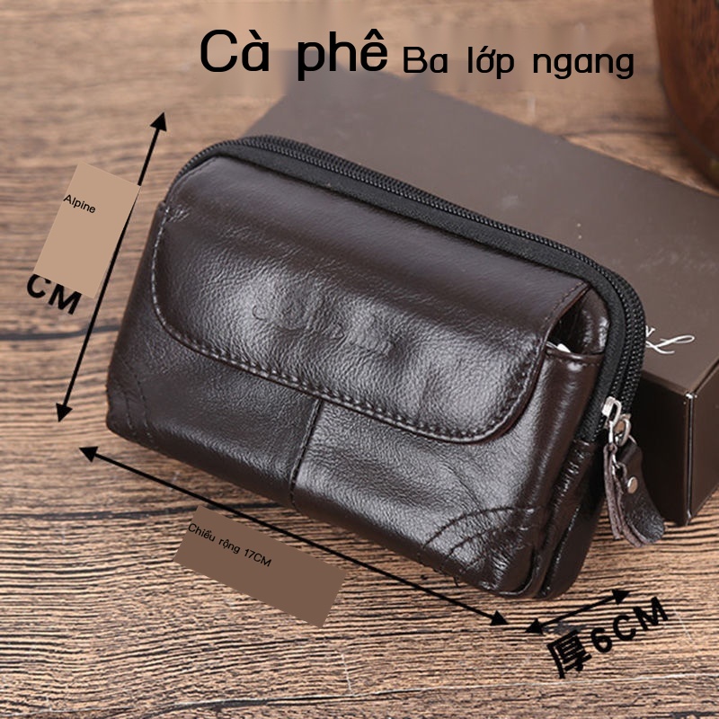Túi Da Đeo Hông Đựng Điện Thoại 21.6cm 18.3cm Thời Trang Cho Nam