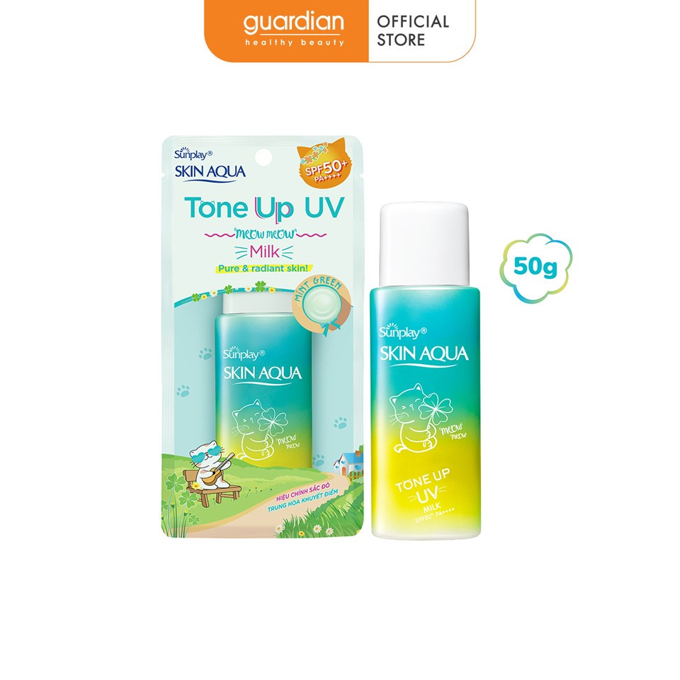 Sữa Chống Nắng Hiệu Chỉnh Sắc Da Sunplay Skin Aqua Tone Up UV Milk Mint Green SPF50+ PA++++ 50Gr