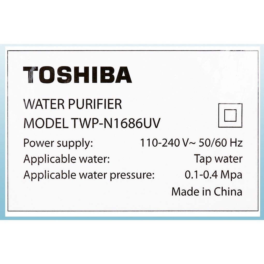 Máy lọc nước RO Toshiba TWP-N1686UV(W1) - Dung tích bình chứa 6L - Hàng chính hãng - Bảo hành 12 tháng