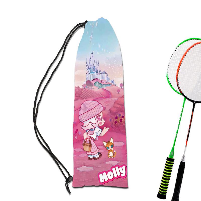 Túi Dây Rút Đựng Vợt Cầu Lông In Họa Tiết Hoạt Hình Phong Cách Phương Tây