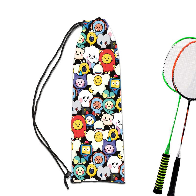 Túi Dây Rút Đựng Vợt Cầu Lông In Họa Tiết Hoạt Hình Phong Cách Phương Tây