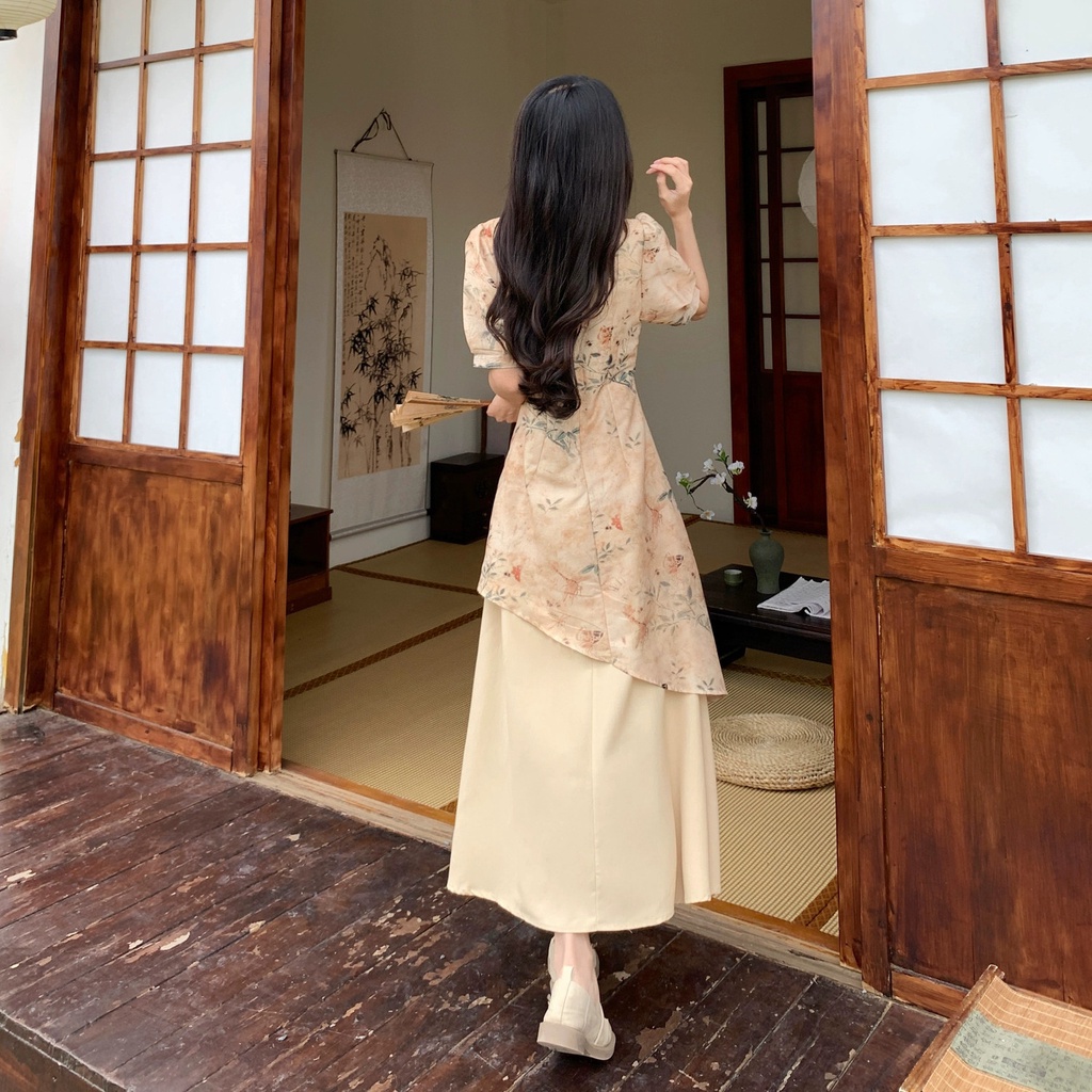 Đầm Sườn Xám Cách Tân Kiểu Trung Hoa Cổ Điển Thời Trang Mùa Thu Hàng Mới 10.31