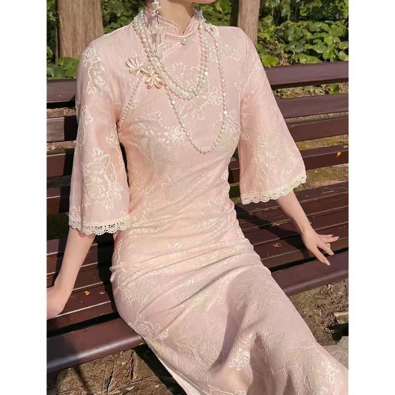 Đầm Sườn Xám Cách Tân Kiểu Trung Hoa Cổ Điển Thời Trang Mùa Thu Hàng Mới 10.31