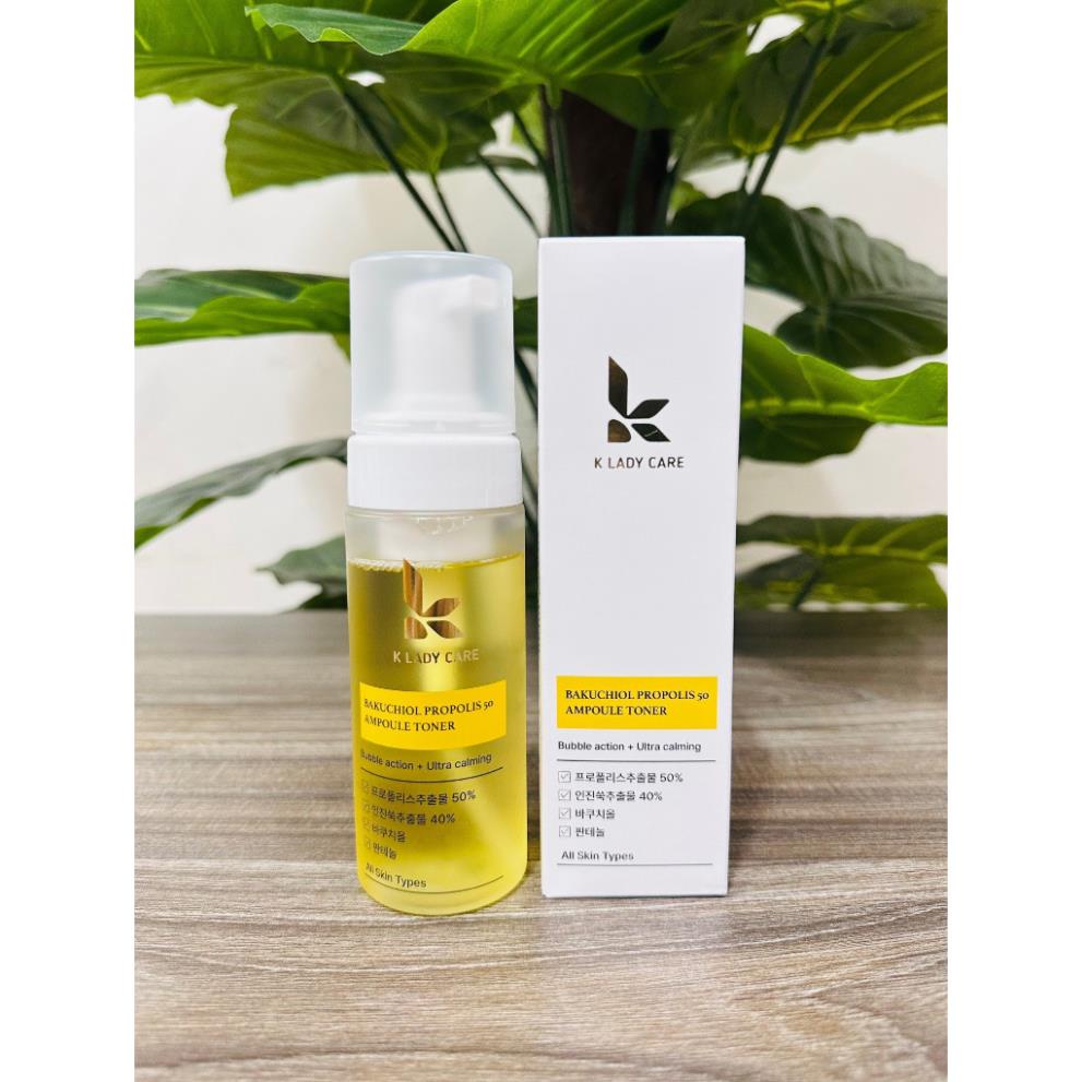 Toner/ nước hoa hồng/ nước cân bằng da với keo ong + bakuchiol K Lady Care, dạng bọt, 150ml - HANA